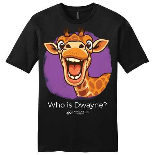 Tanganyika Wildlife Park Black Who is Dwayne? T-Shirt